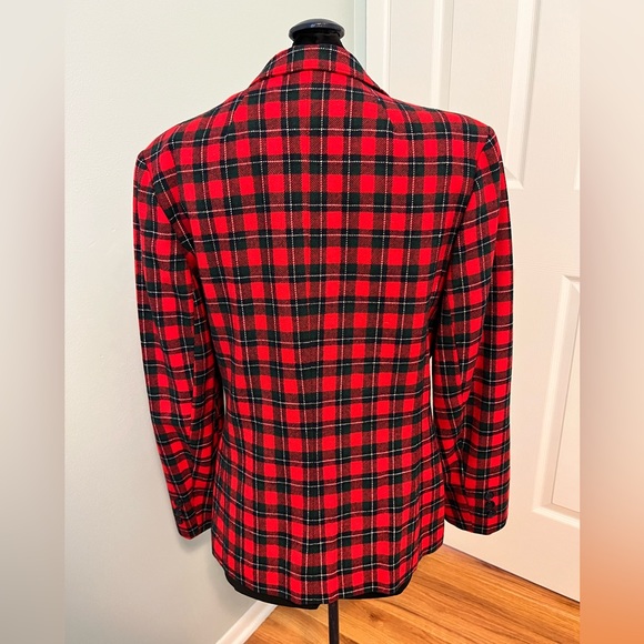 Vintage Holiday Plaid Wool Pendleton Blazer - Picture 2 of 6